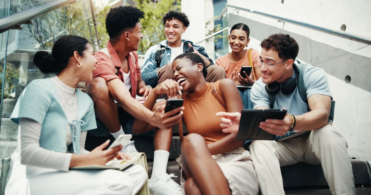 Students networking and connecting at university campus